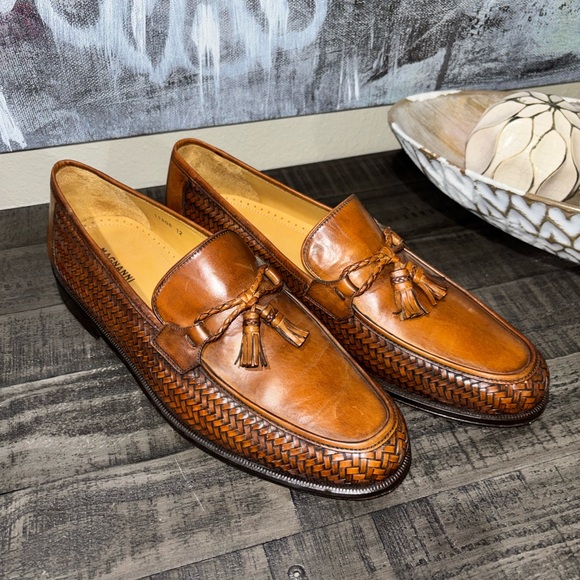 Magnanni woven leather tassel loafers Men's SZ12 - Picture 2 of 13